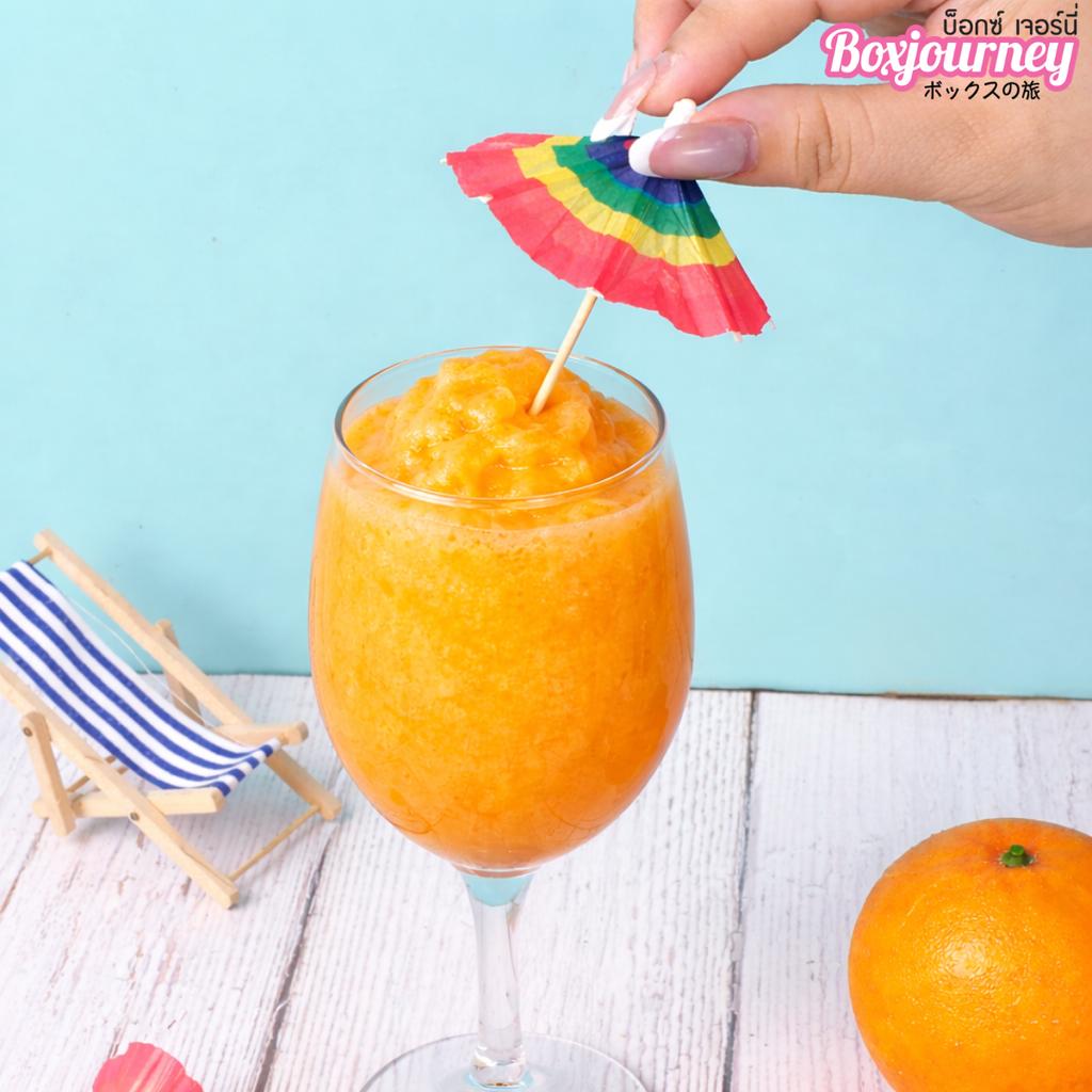 ไม้เสียบ รูปร่มสีรุ้ง  ยาว 10 ซม.