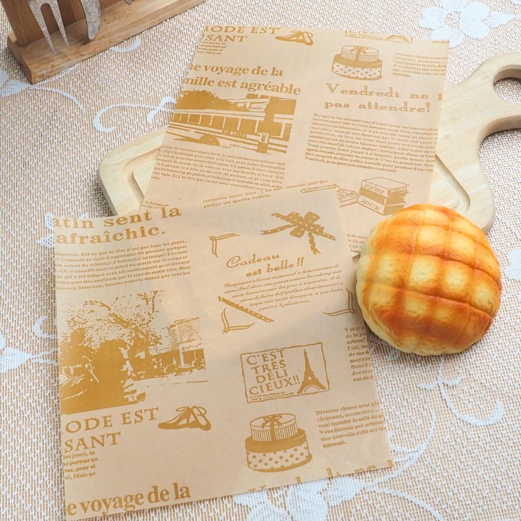 กระดาษห่ออาหาร ลายวินเทจ ขนาด 12 x 12 ซม.(เข้าอบได้)