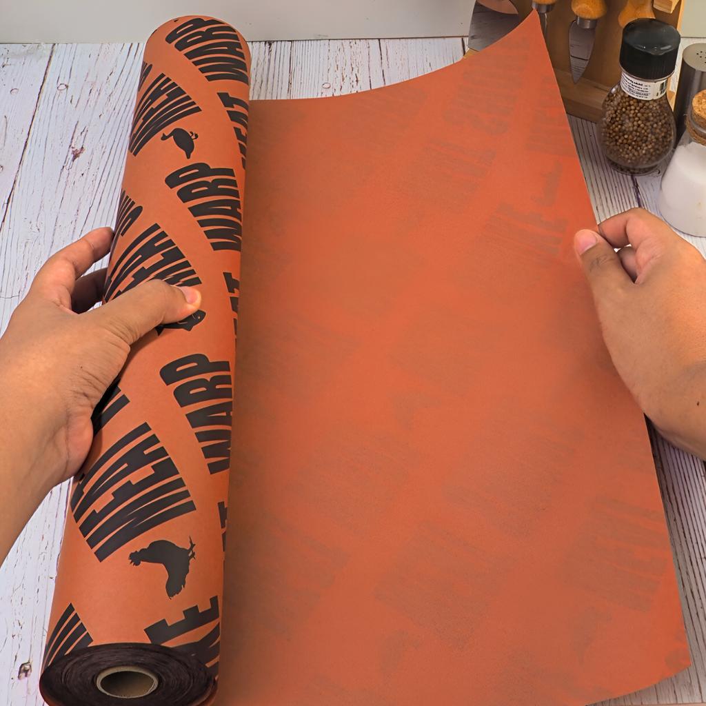 กระดาษรองเนื้อ แบบม้วน พิมพ์ลาย  ขนาด 45 ซม. X 50 เมตร