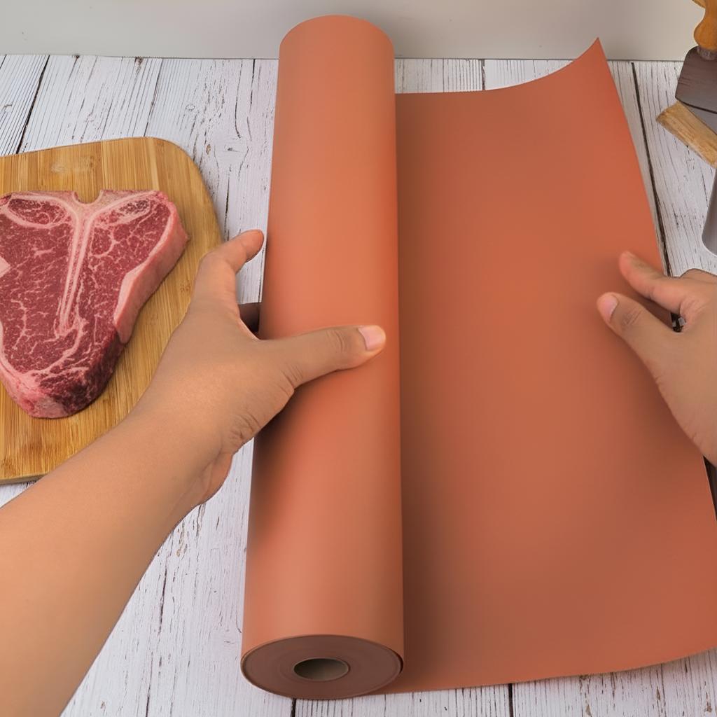 กระดาษรองเนื้อ แบบม้วน สีน้ำตาล  ขนาด 45 ซม. X 50 เมตร