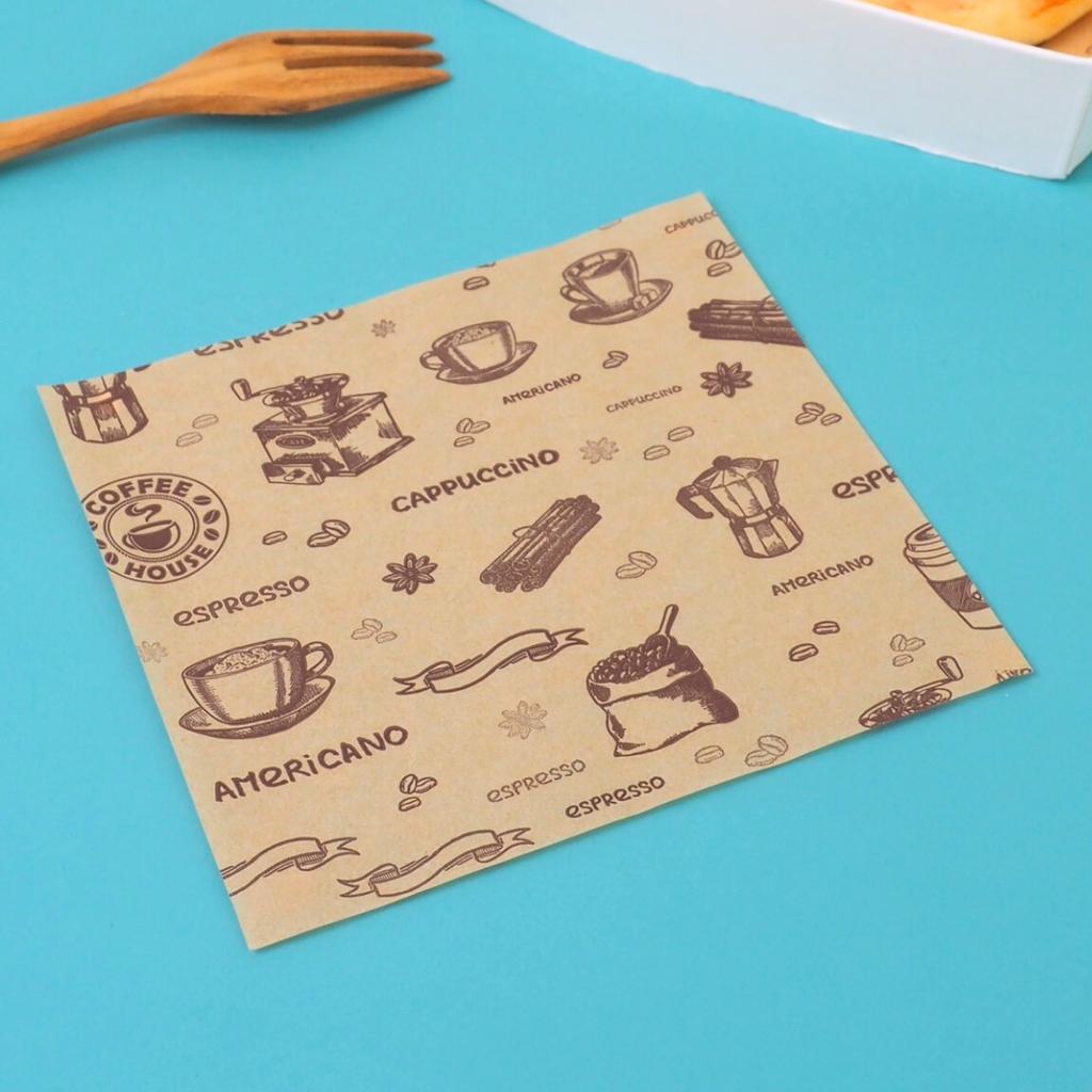 wrapping paper 12x12 cm ,  Vintage Coffee House  Pattern