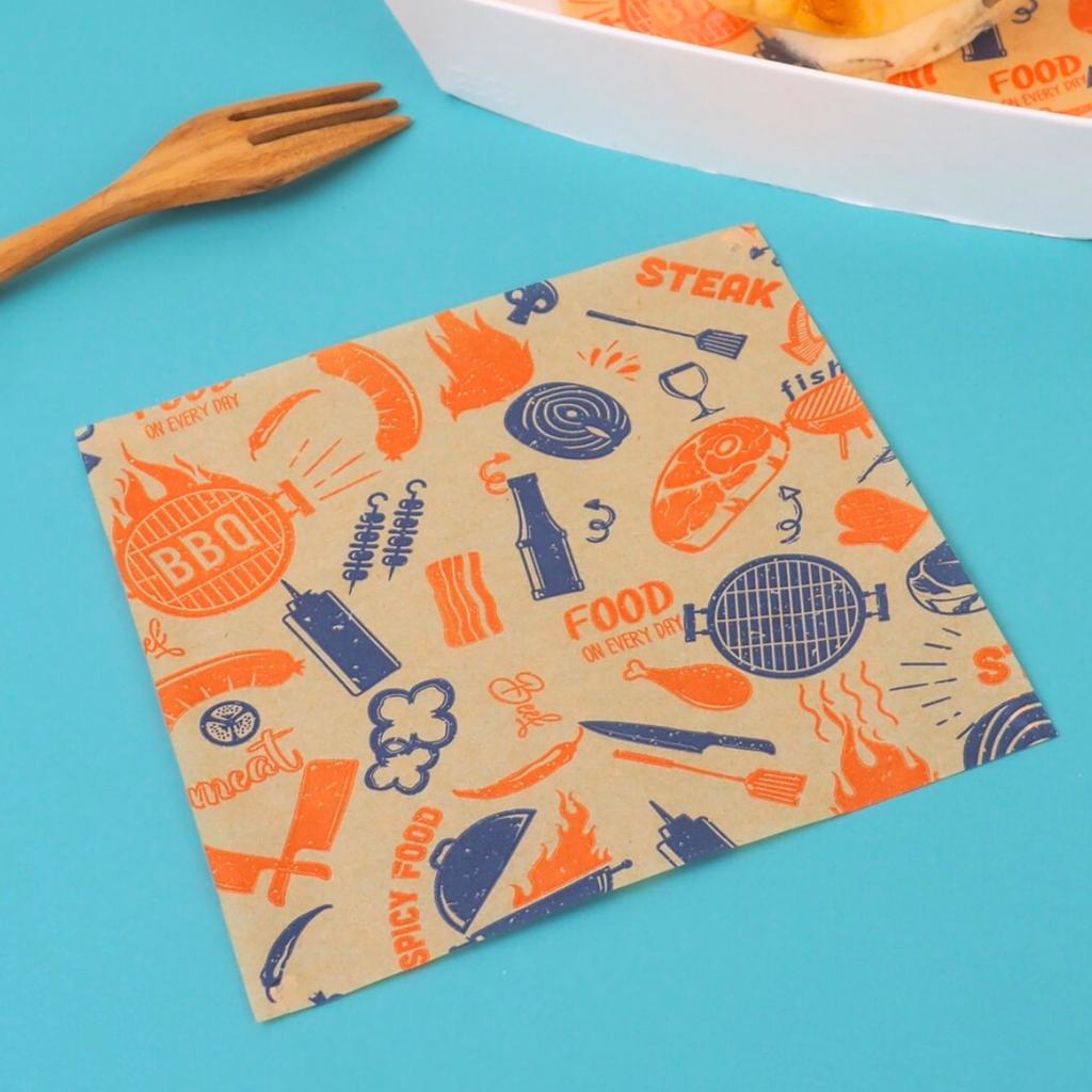 wrapping paper 12x12 cm ,  BBQ Party  Pattern