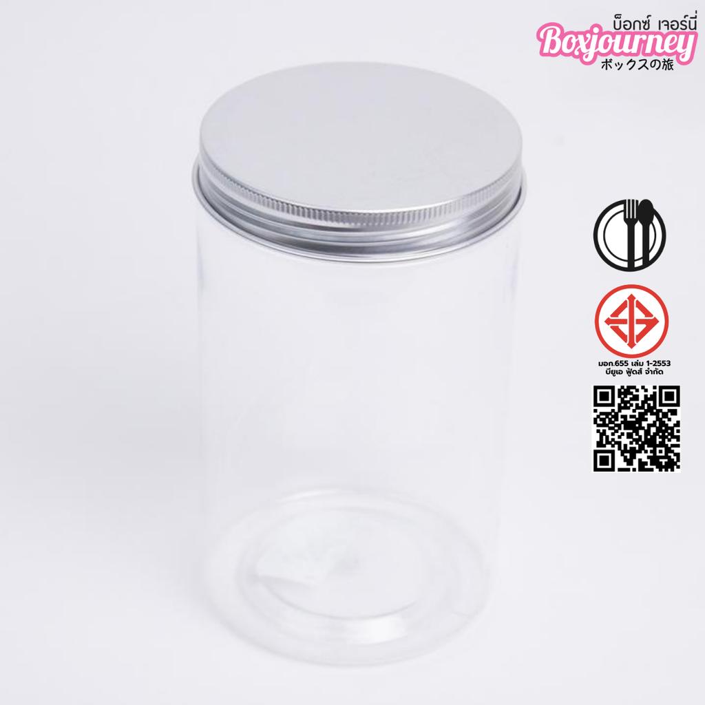 กระปุก PET 8.5x15 CM. ฝาอลูมิเนียมเงิน 800ml.