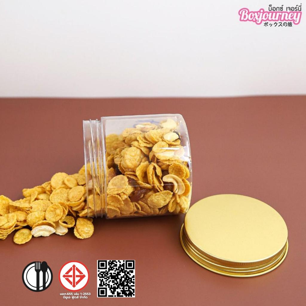 กระปุก PET 8.5x8.5 CM. ฝาอลูทอง 425ml.