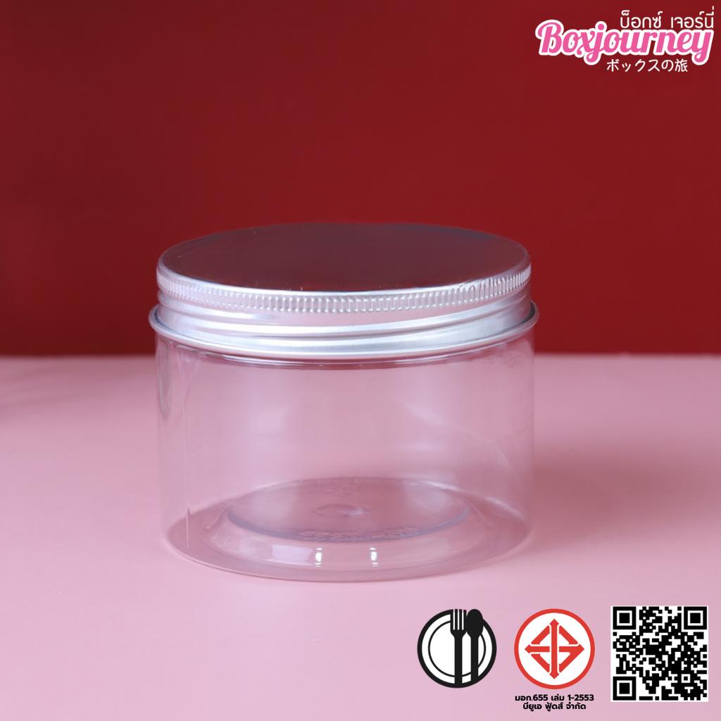 กระปุก PET 8.5x6.5 CM. ฝาอลูมิเนียมเงิน 325 ml.