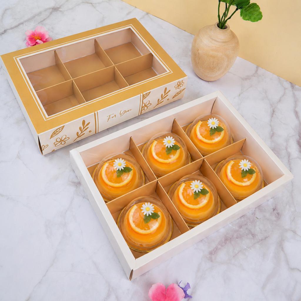 กล่องขนม 6 ช่อง ลาย Golden Meadow 17x24.3x5 ซม.