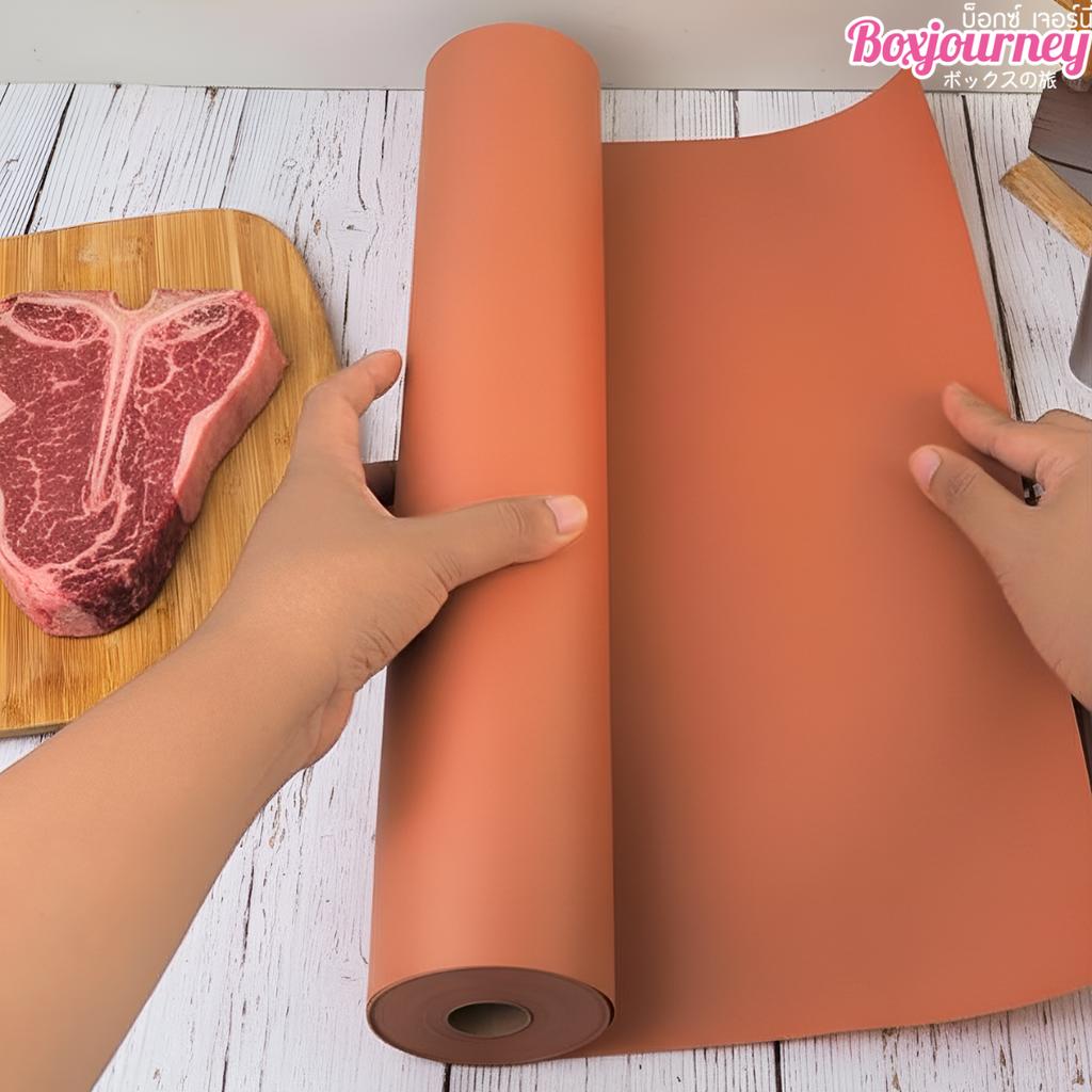 กระดาษรองเนื้อ แบบม้วน สีน้ำตาล  ขนาด 45 ซม. X 50 เมตร