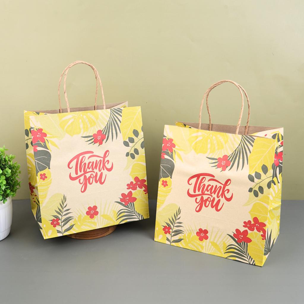 ถุงกระดาษหูเกลียว ลาย TropicalSunny 23x15x23 ซม.