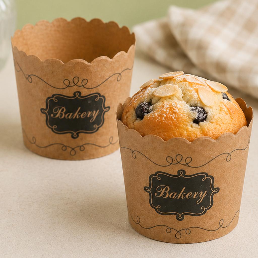 ถ้วยมัฟฟินคราฟท์ 5 ซม. ลาย Bakery
