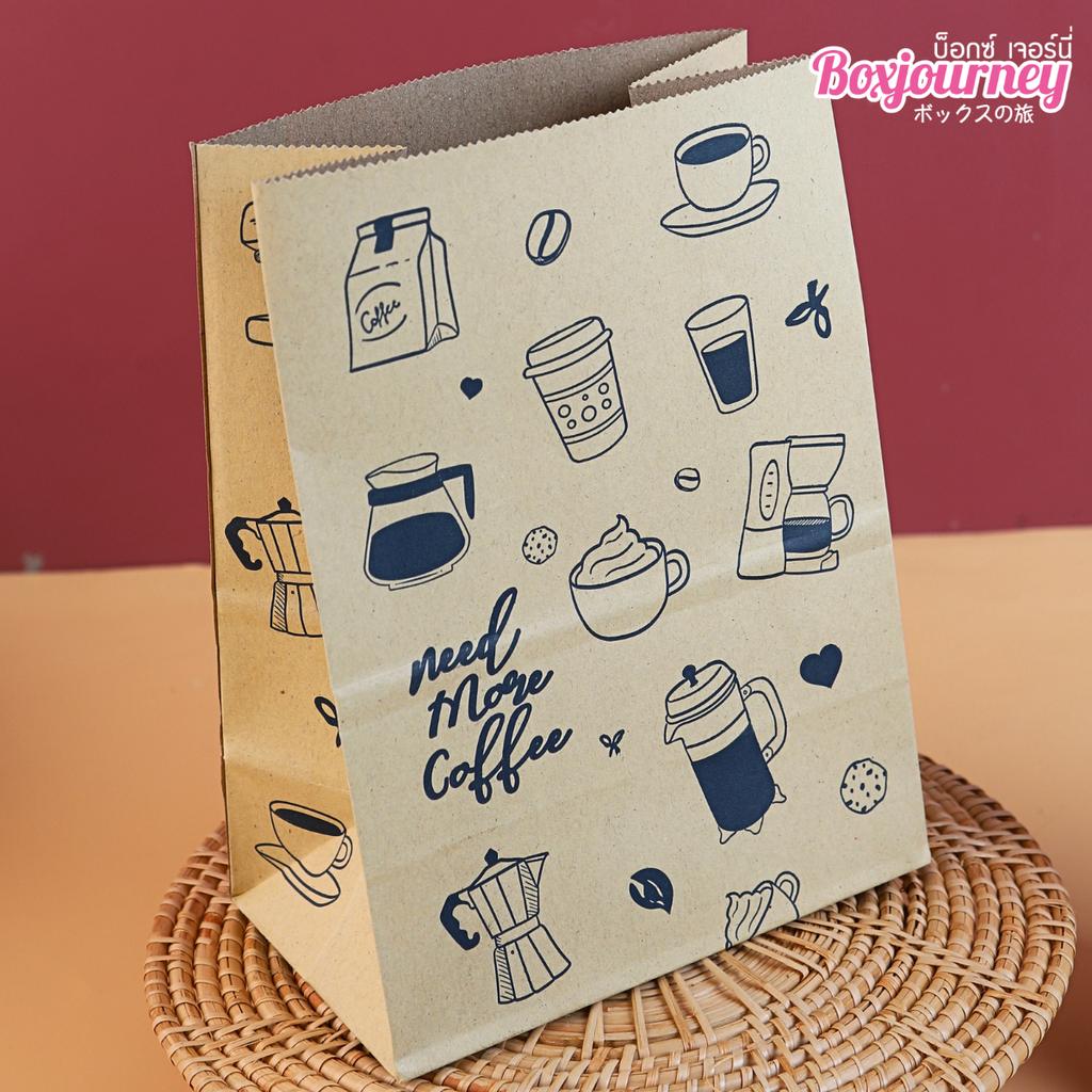 ถุงกาแฟ ลาย cup of craft  13x8x18 ซม.