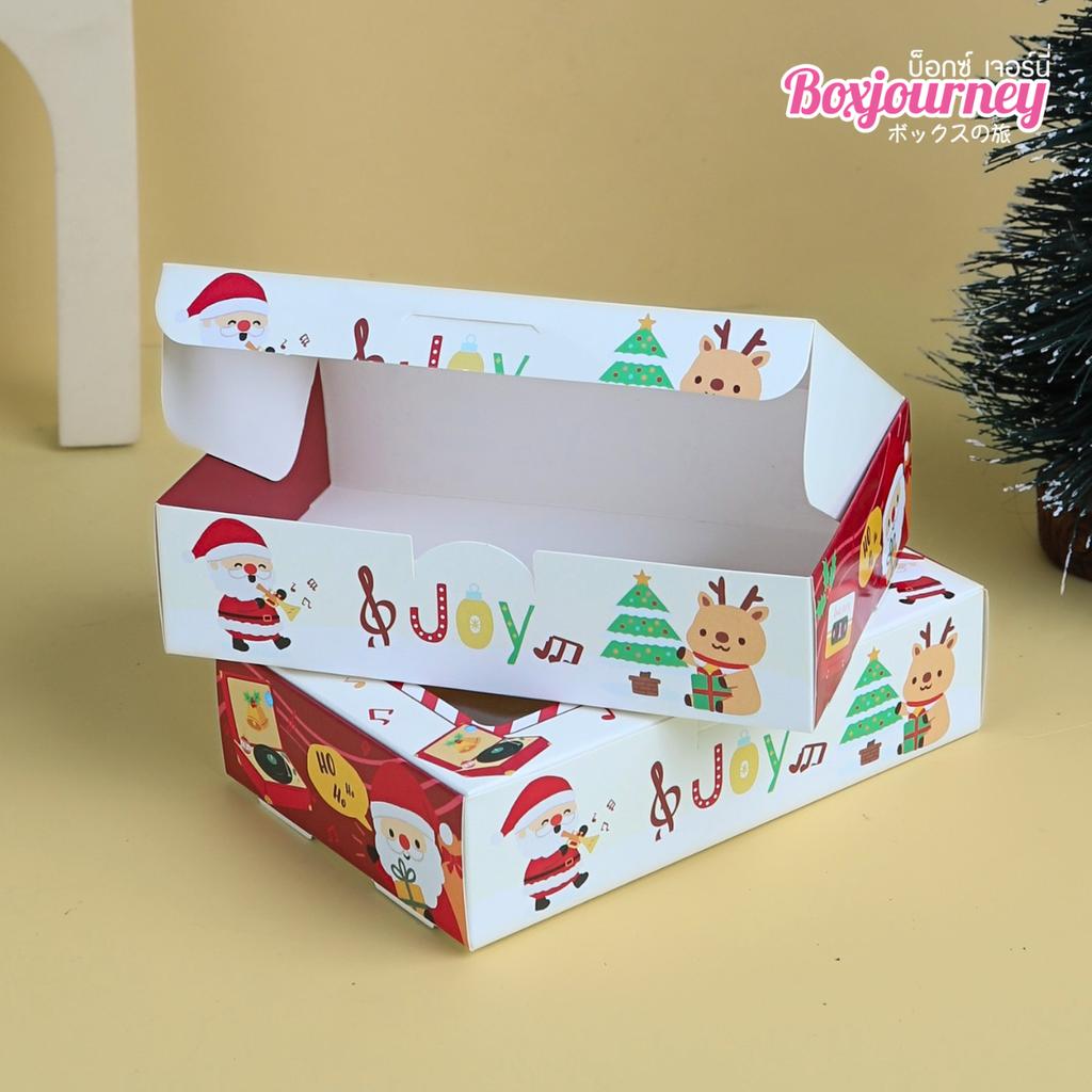กล่องบราวนี่ ลาย Christmas Melody 10x15.5x3.8 cm