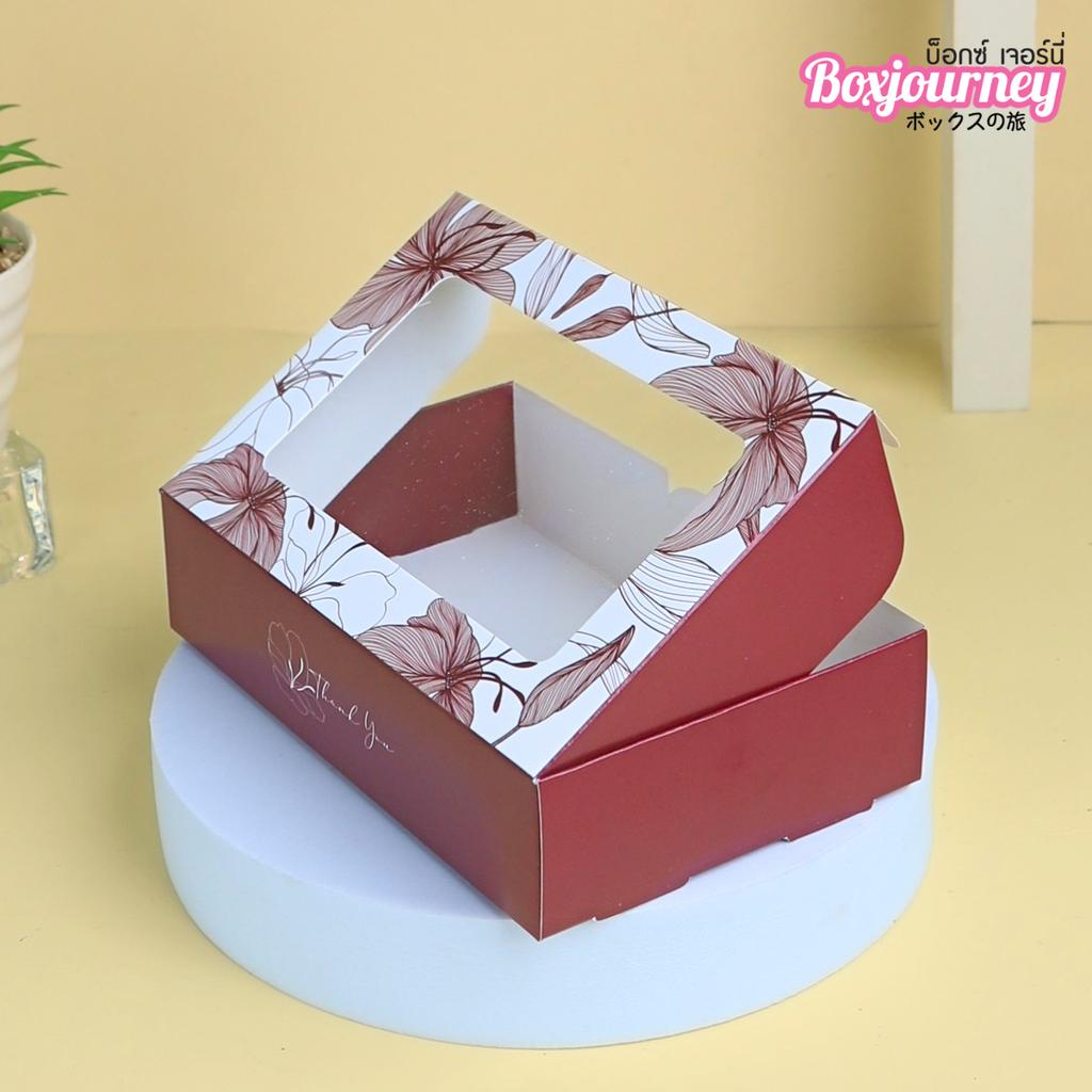 กล่องบราวนี่ ลาย Ruby Bloom 10x15.5x3.8 cm