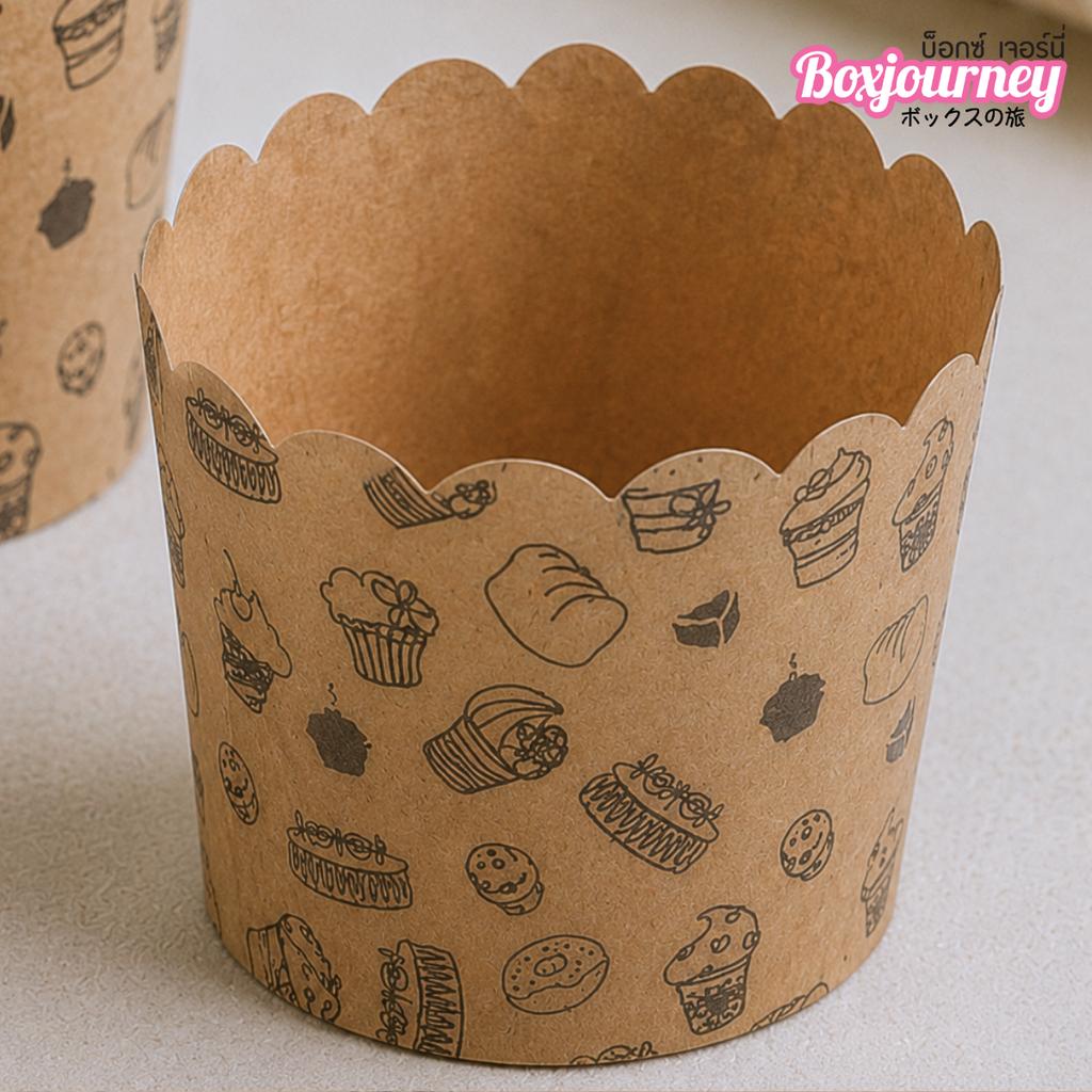5 cm Kraft Muffin Cup - Dessert Pattern