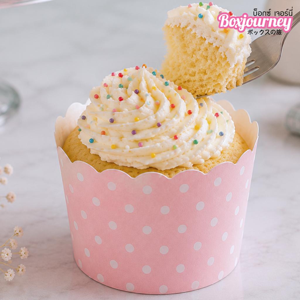 5 cm Muffin Cup - Pink Polka Dot Pattern