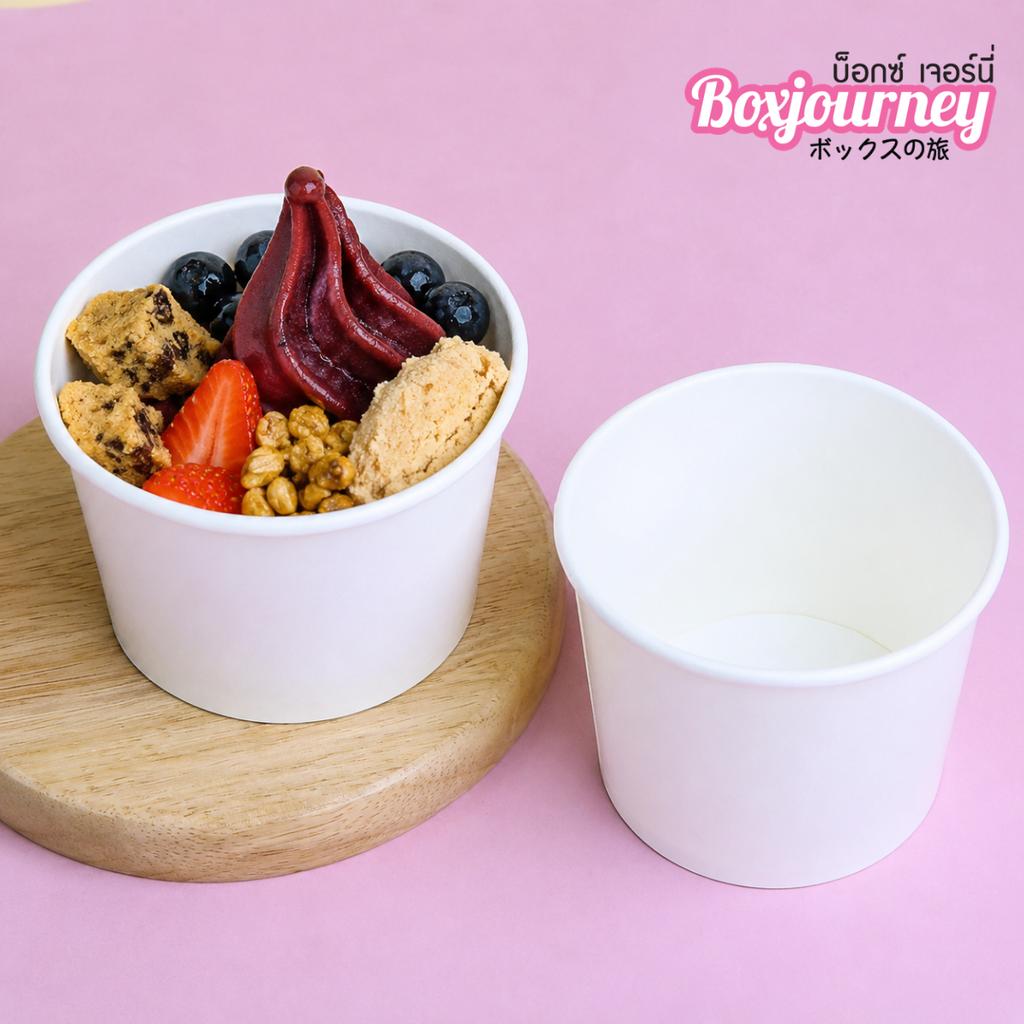 ถ้วยกระดาษ 390 cc. ทรงสูง ปาก 100 ขาว (รุ่นคุ้มค่า)