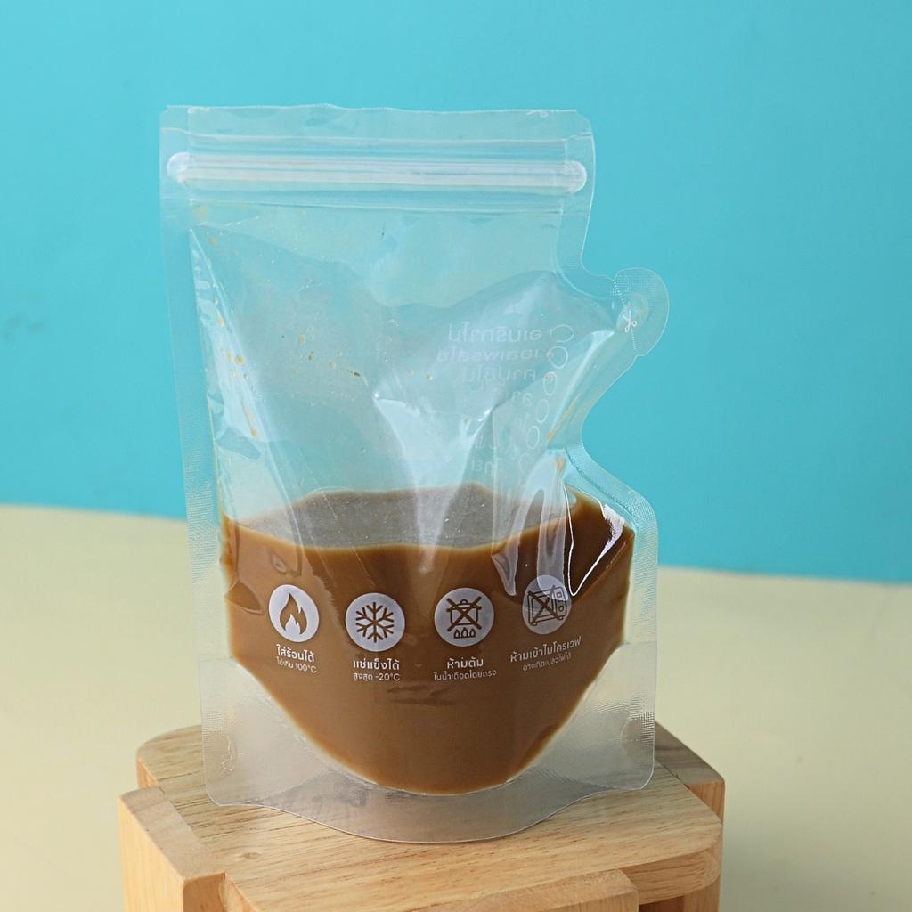 ถุงซิปล็อคใส่น้ำ 250 ml. พิมพ์ลายเมนู