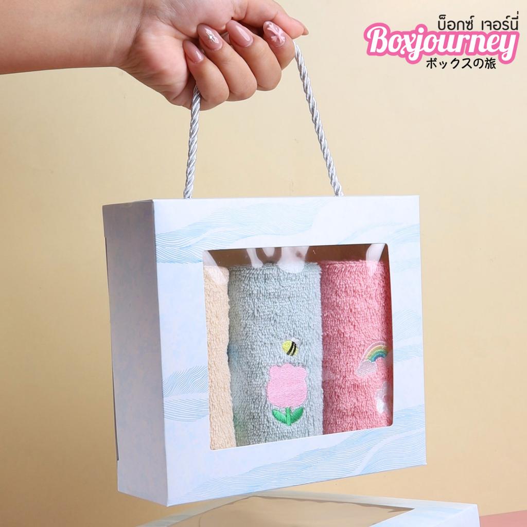 กล่องผ้าขนหนูหูหิ้ว ไซส์ S ลาย Soft Wave 6.5×20×18 ซม.