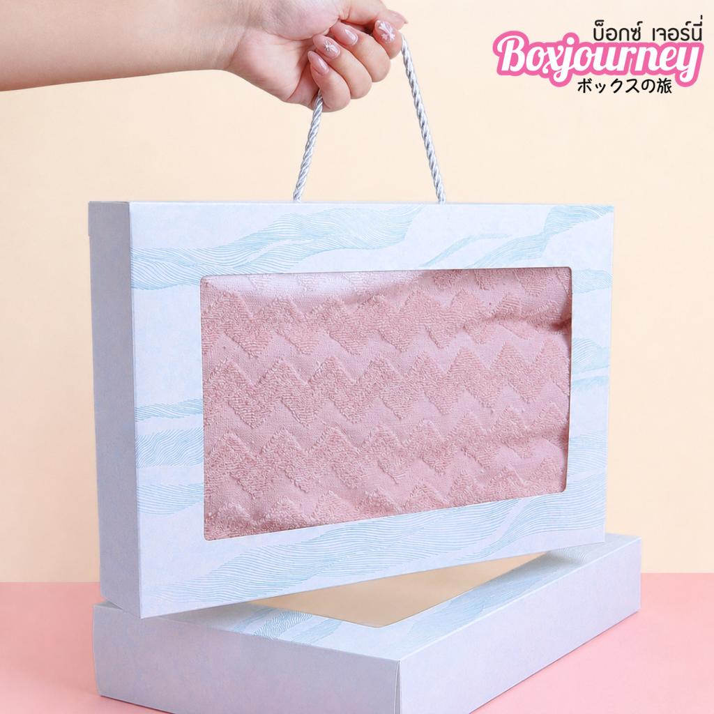 กล่องผ้าขนหนูหูหิ้ว ไซส์ L ลาย Soft Wave 6x37.5x24.5 ซม.