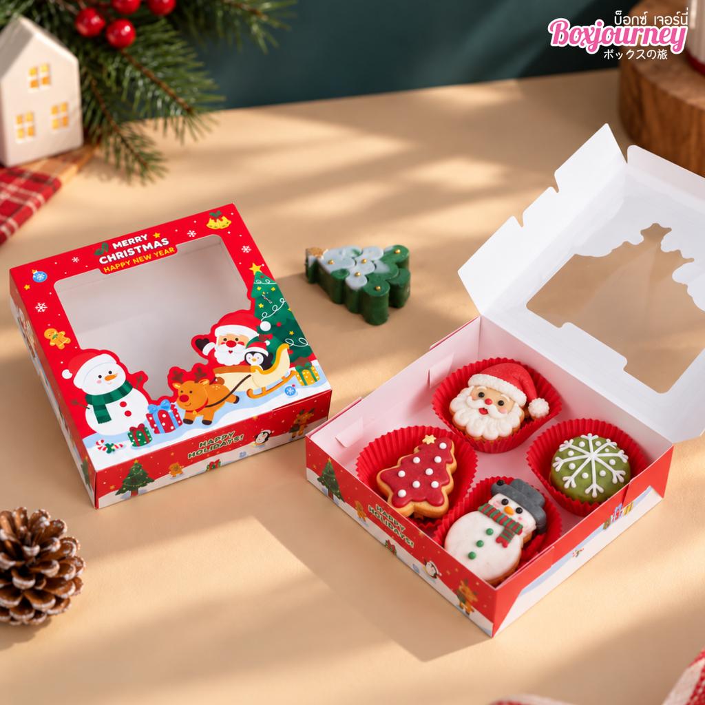 กล่องบราวนี่ ลาย Holiday Cheer 15x15x4 ซม.