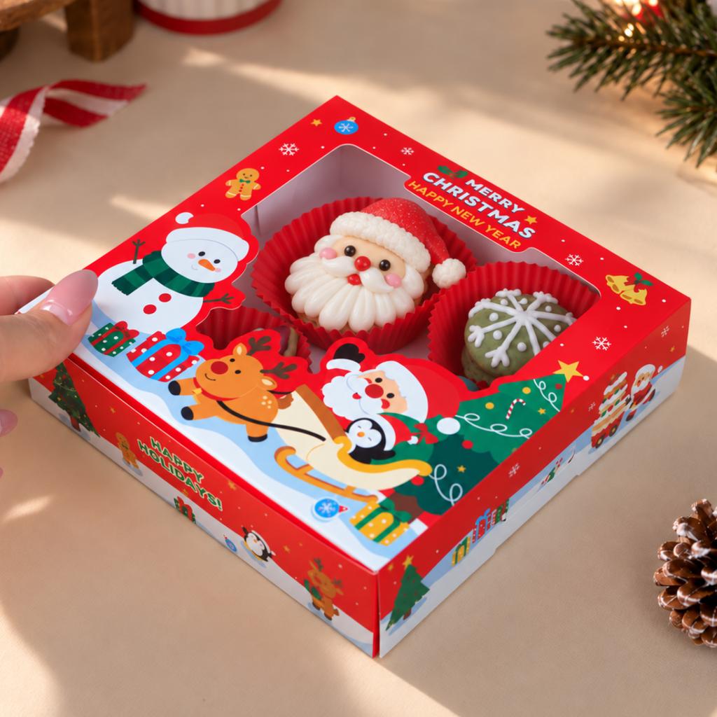 กล่องบราวนี่ ลาย Holiday Cheer 15x15x4 ซม.