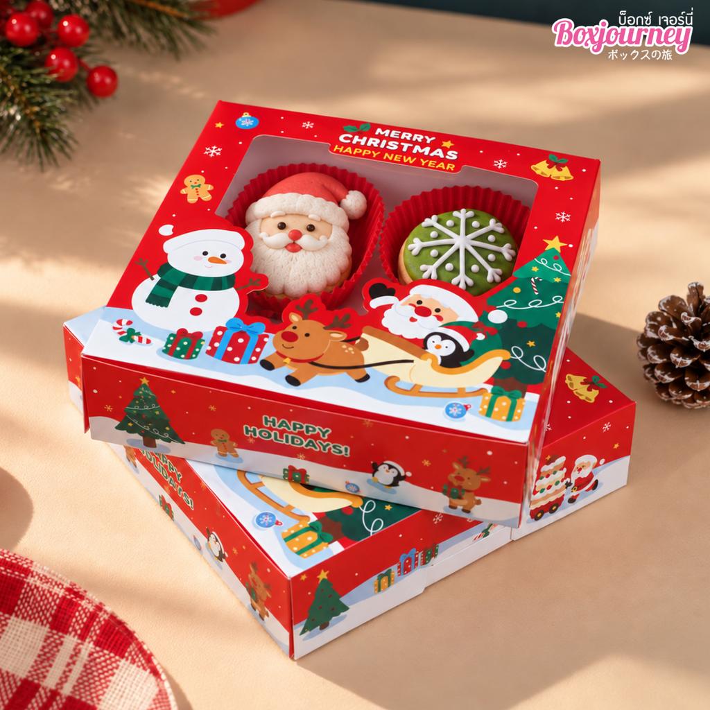 กล่องบราวนี่ ลาย Holiday Cheer 15x15x4 ซม.