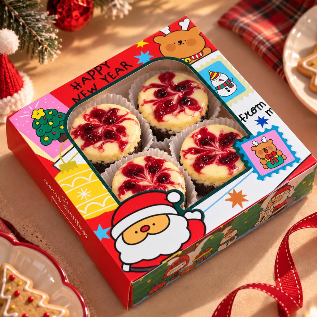 กล่องบราวนี่ ลาย Dear Santa  15x15x4 ซม.