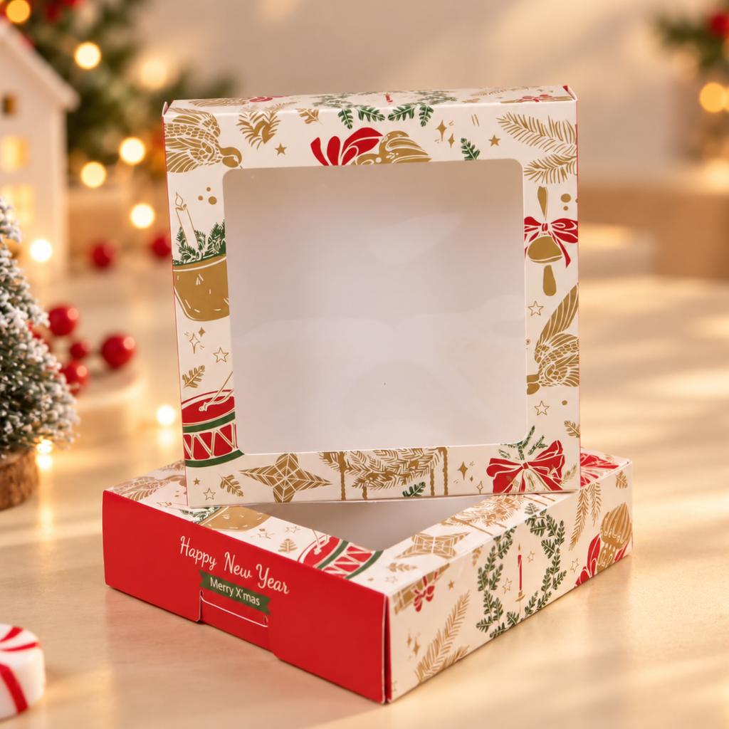 กล่องบราวนี่ ลาย Bring joy 15x15x4 ซม.