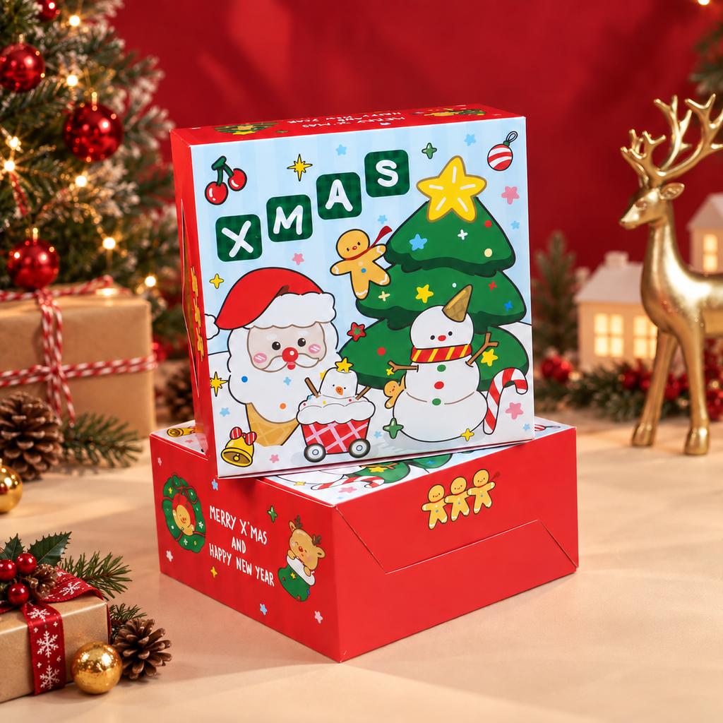 กล่องสแน็คเล็ก ลาย Snow town 12.7x12.7x6.5 ซม.