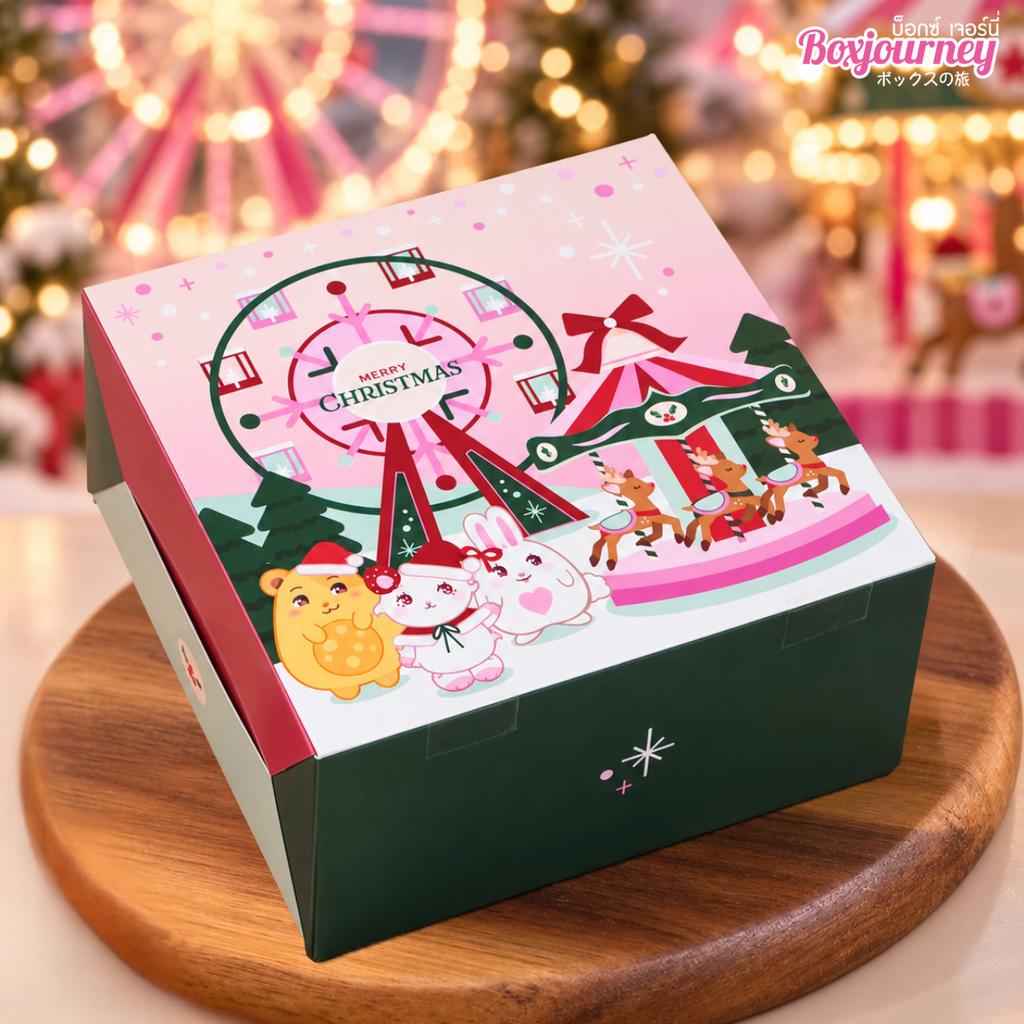 กล่องสแน็คเล็ก ลาย Nanami & Friends Christmasland 01 12.7x12.7x6.5 ซม.