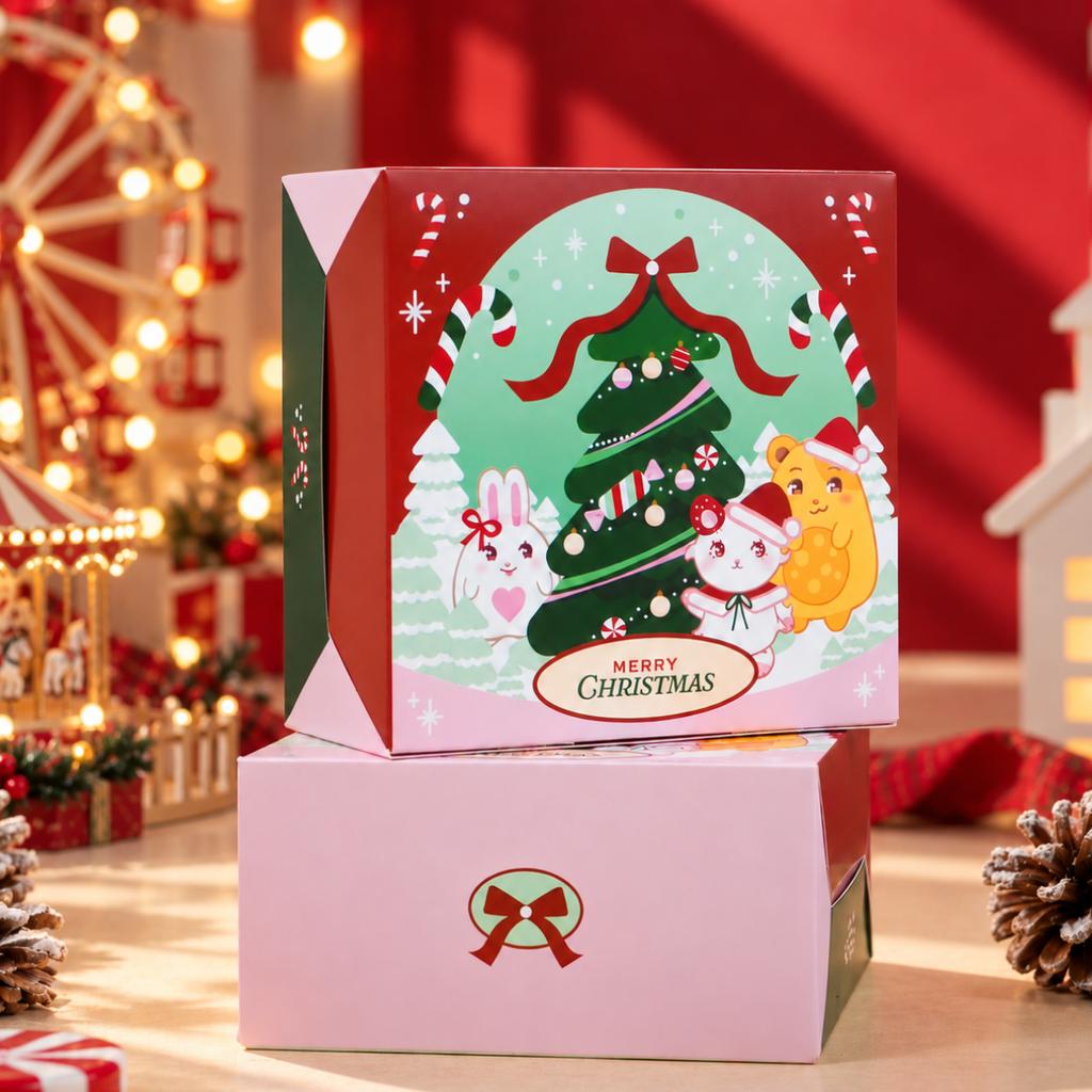กล่องสแน็คเล็ก ลาย Nanami & Friends Christmasland 02 12.7x12.7x6.5 ซม.