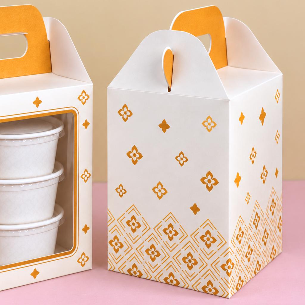 กล่องหูหิ้ว ลาย Golden Grace 15x15x20 ซม.