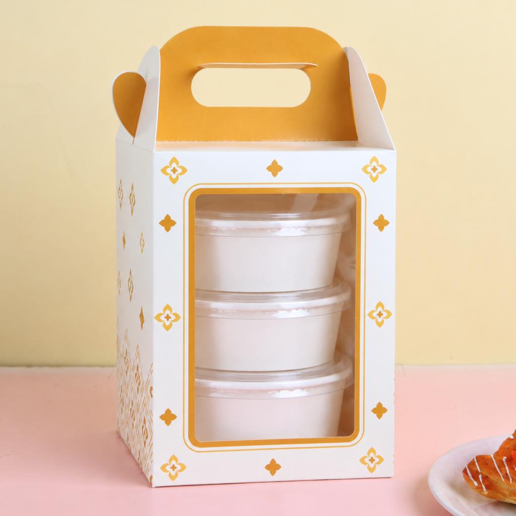กล่องหูหิ้ว ลาย Golden Grace 15x15x20 ซม.
