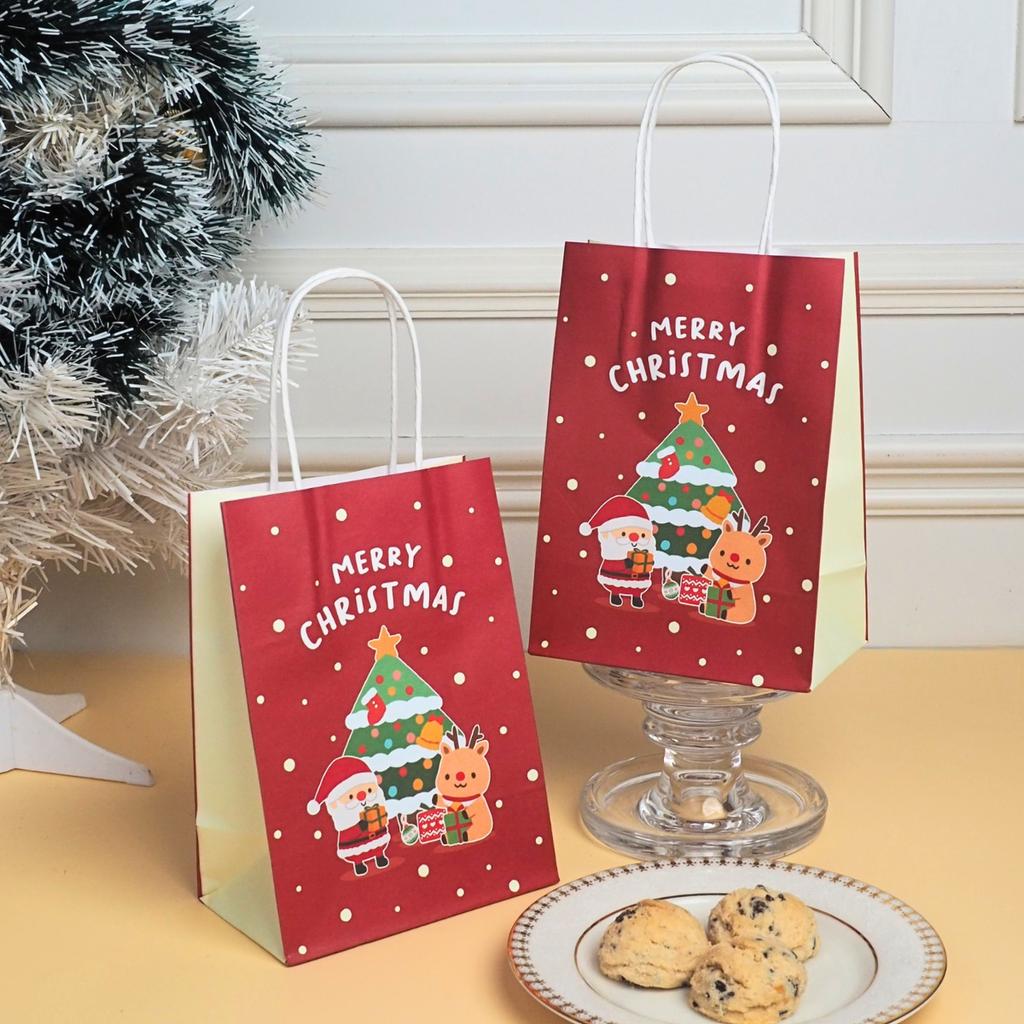 ถุงกระดาษหูเกลียว ลาย Merry Pop 13x8x18 ซม.