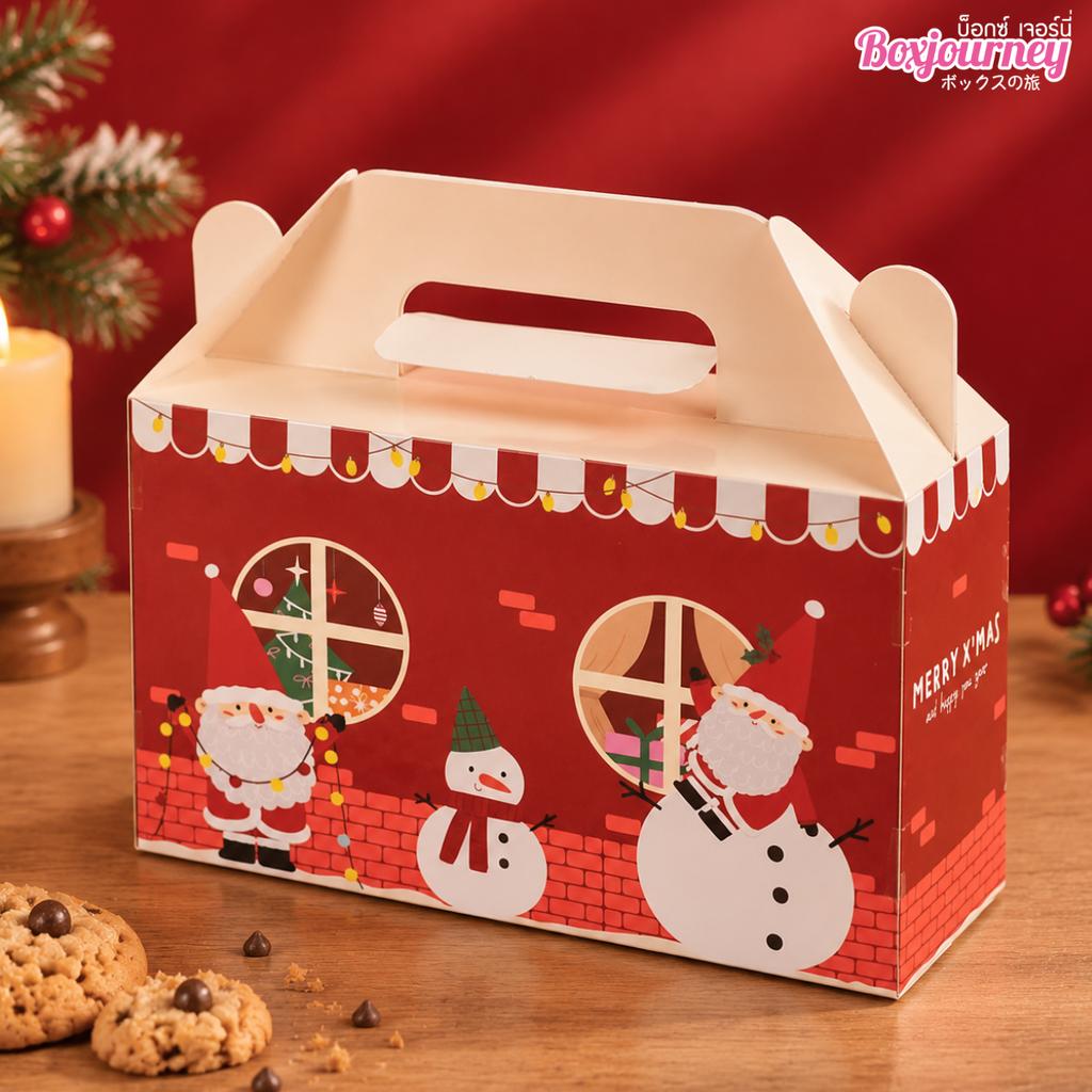 กล่องคุกกี้หูหิ้ว ลาย Ginger's Holiday  7.3x20.5x12.5 cm