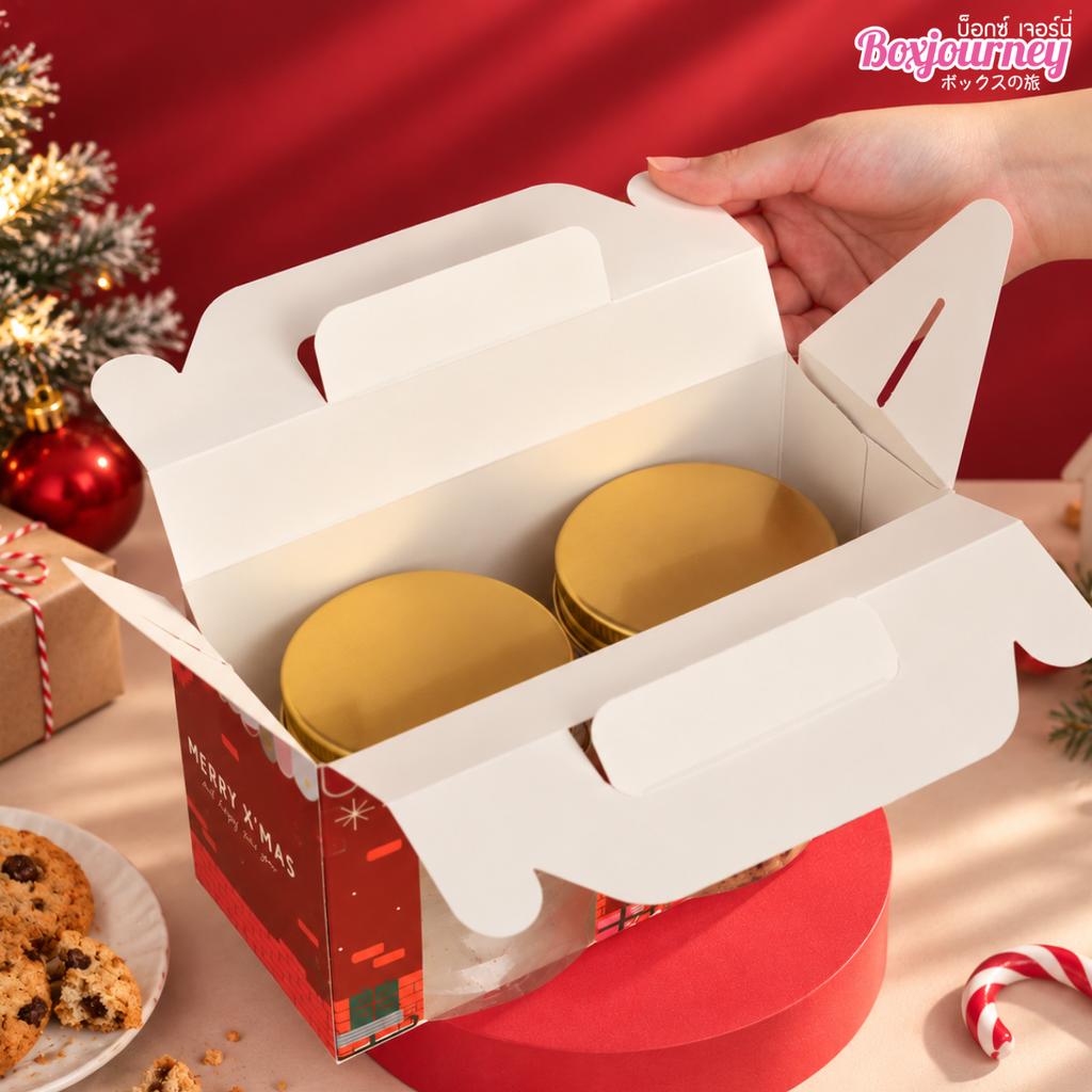 กล่องคุกกี้หูหิ้ว ลาย Ginger's Holiday  7.3x20.5x12.5 cm