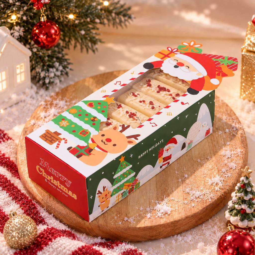 กล่องใส่พายสับปะรด ลาย Santa’s Gift 8x18x5.5 ซม.