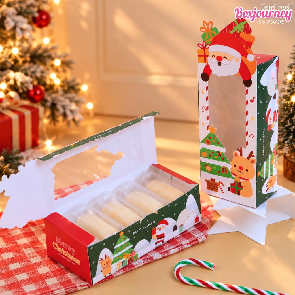 กล่องใส่พายสับปะรด ลาย Santa’s Gift 8x18x5.5 ซม.