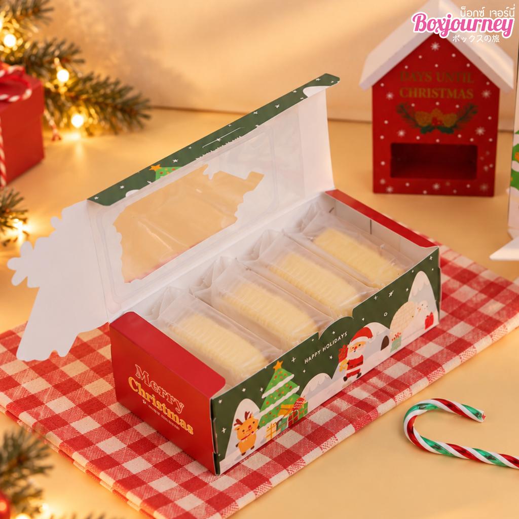 กล่องใส่พายสับปะรด ลาย Santa’s Gift 8x18x5.5 ซม.