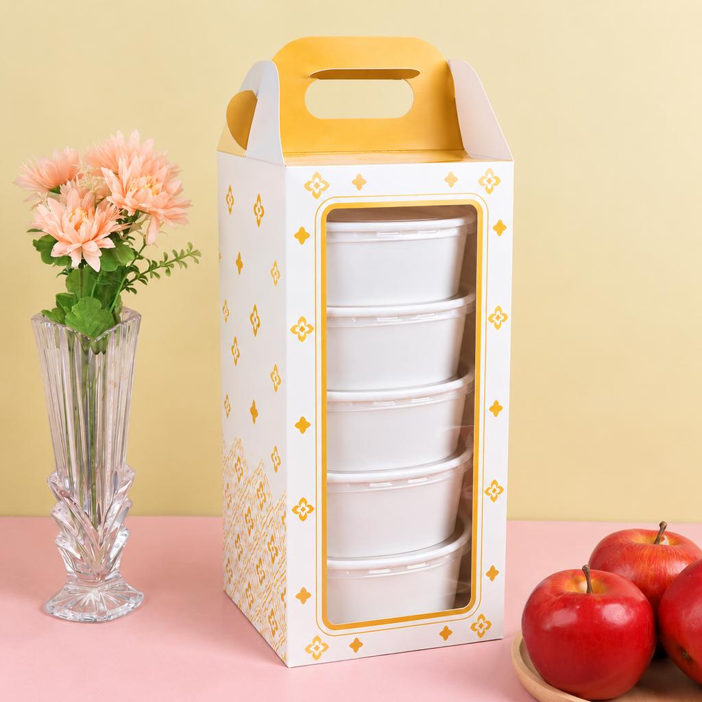 กล่องหูหิ้ว ลาย Golden Grace 15x15x32 ซม.