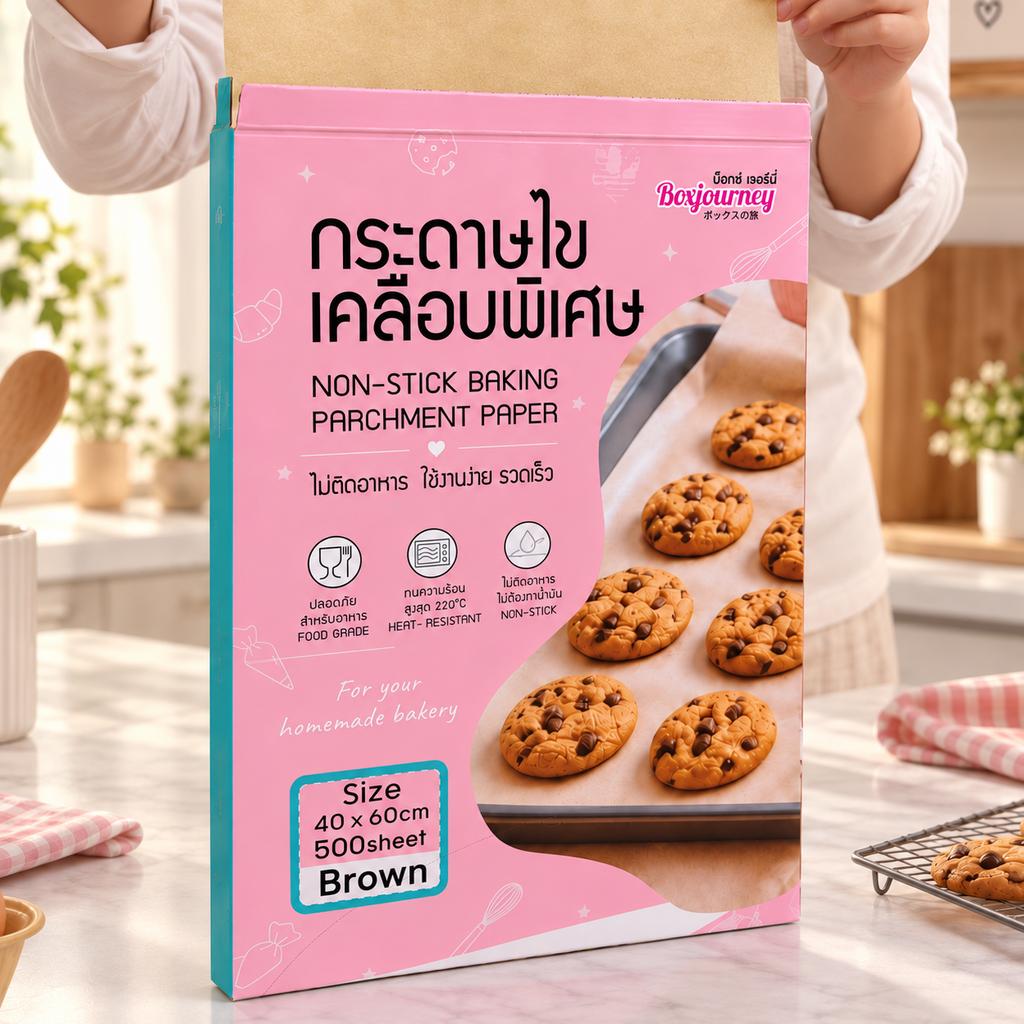 กระดาษไขเคลือบพิเศษ สีน้ำตาล (แบบแผ่น) ขนาด 40 X 60  ซม.