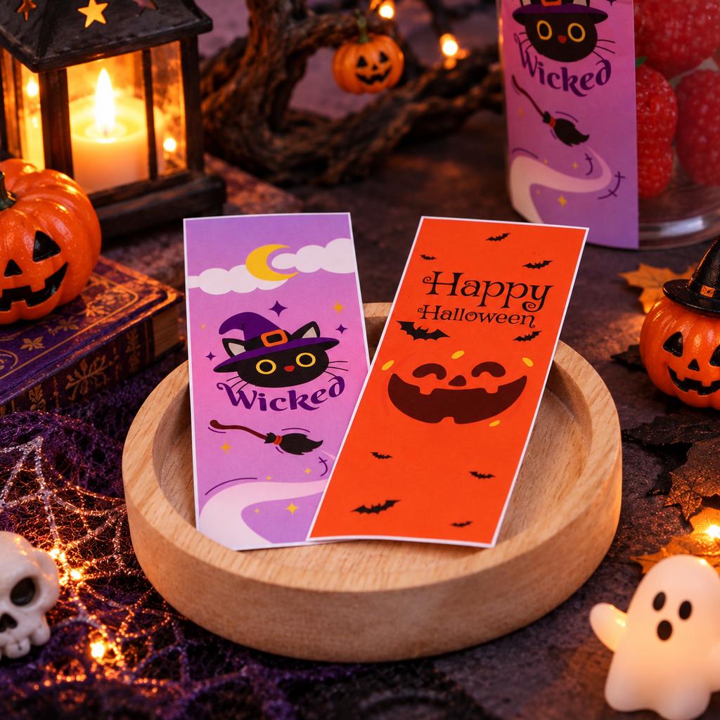 สติกเกอร์สายคาด ลาย Halloween 01 3.5x10 ซม. (32 ดวง)