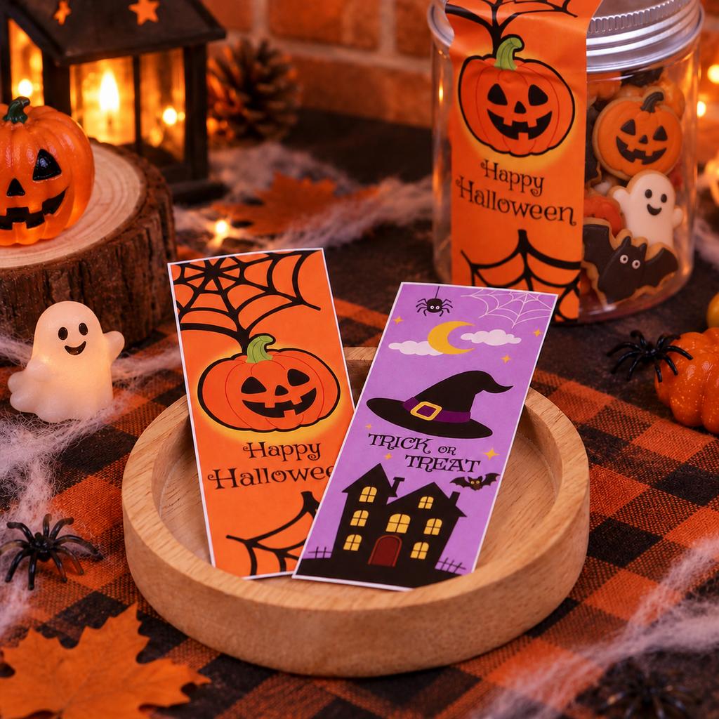 สติกเกอร์สายคาด ลาย Halloween 02 3.5x10 ซม. (32 ดวง)