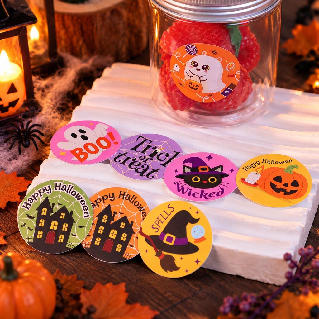 สติกเกอร์สายคาด ลาย Halloween 03 3.5x3.5 ซม. (78 ดวง)