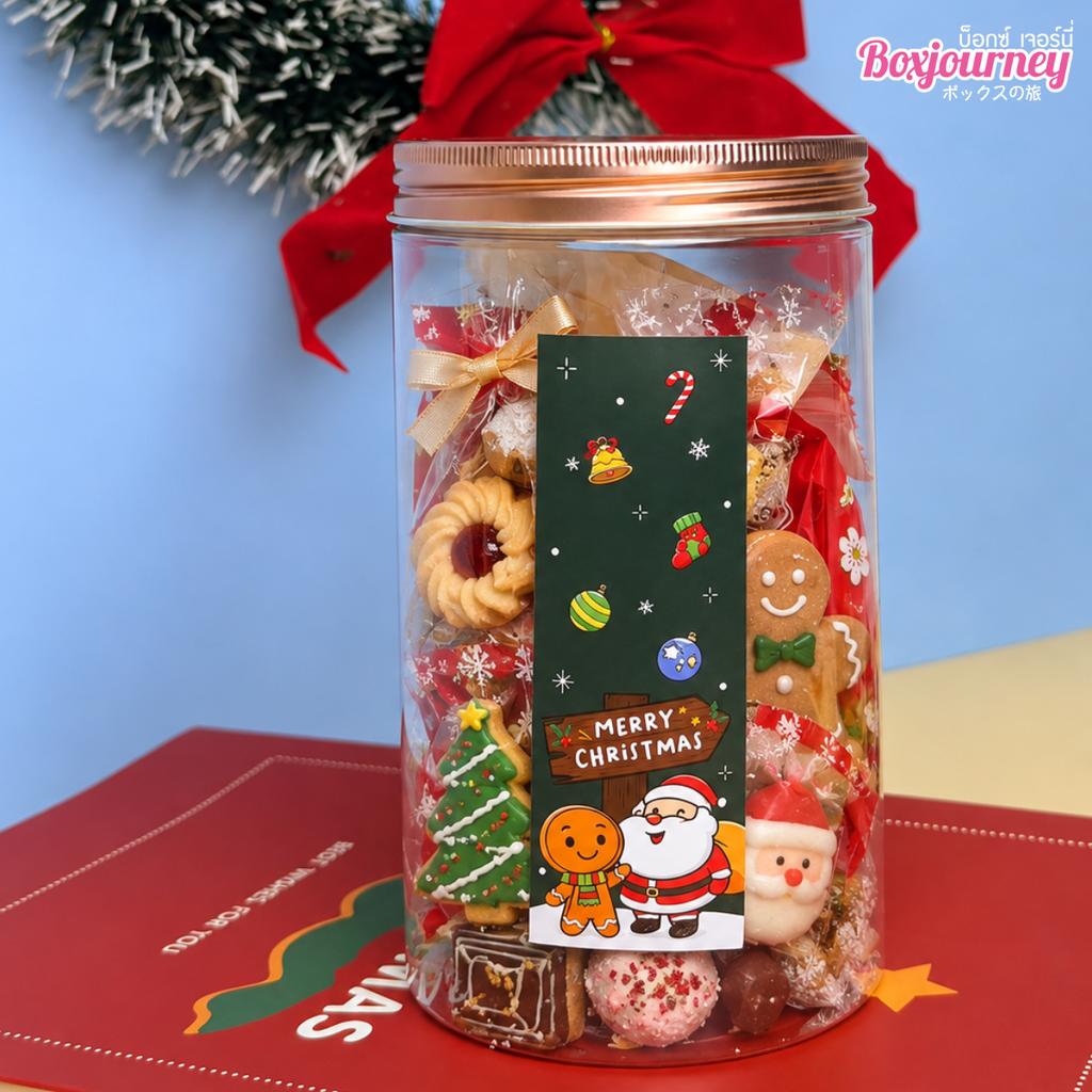 สติกเกอร์สายคาด ลาย Merry X'mas 02 3.5x10 ซม. (32 ดวง)